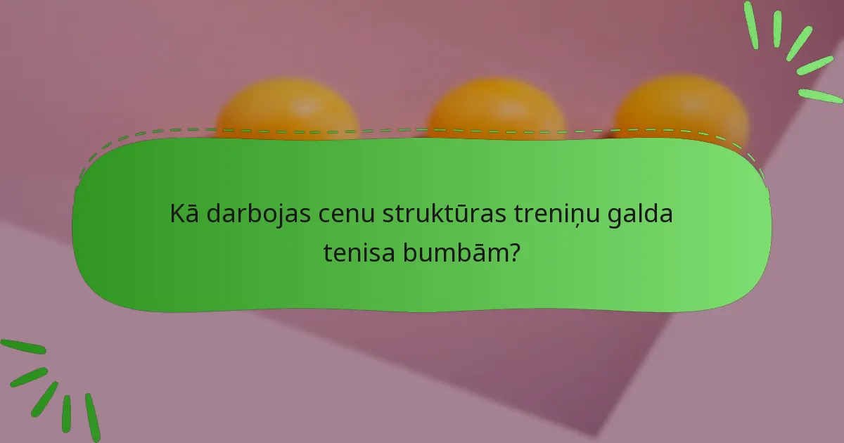 Kā darbojas cenu struktūras treniņu galda tenisa bumbām?