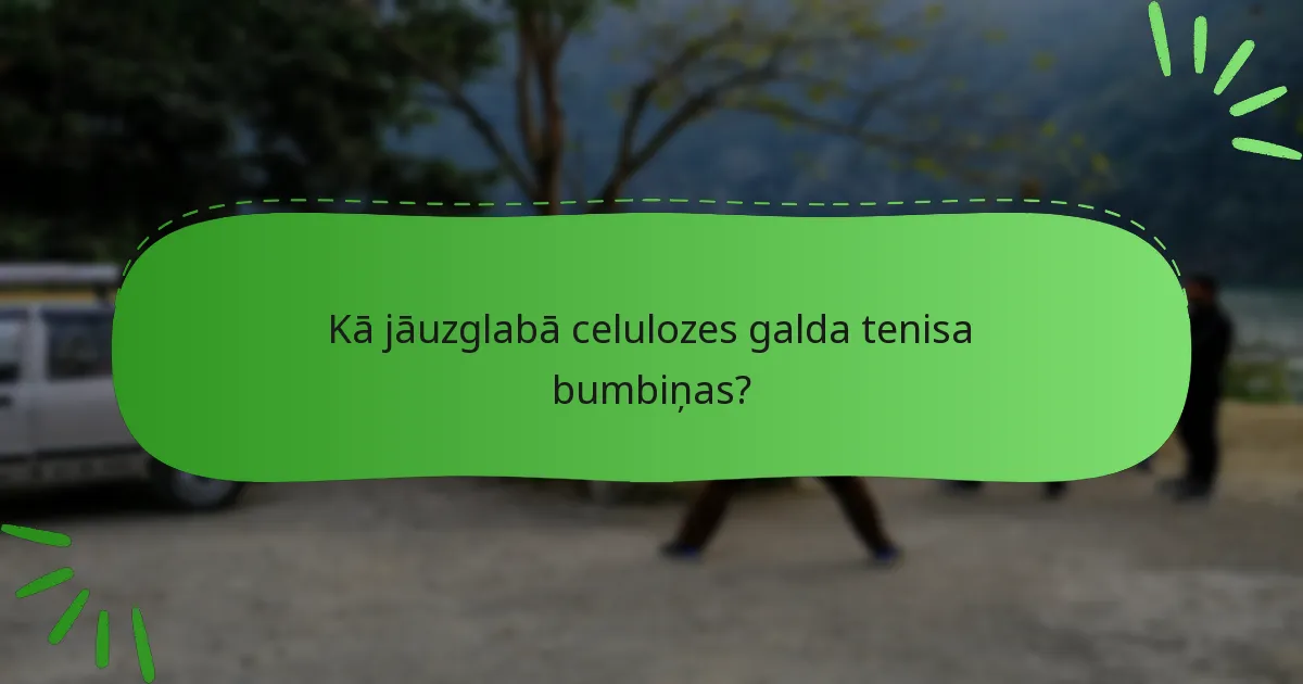 Kā jāuzglabā celulozes galda tenisa bumbiņas?
