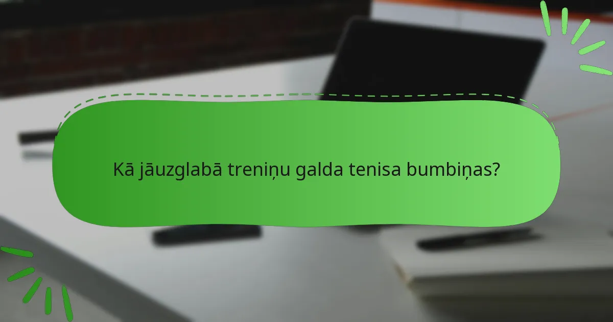 Kā jāuzglabā treniņu galda tenisa bumbiņas?