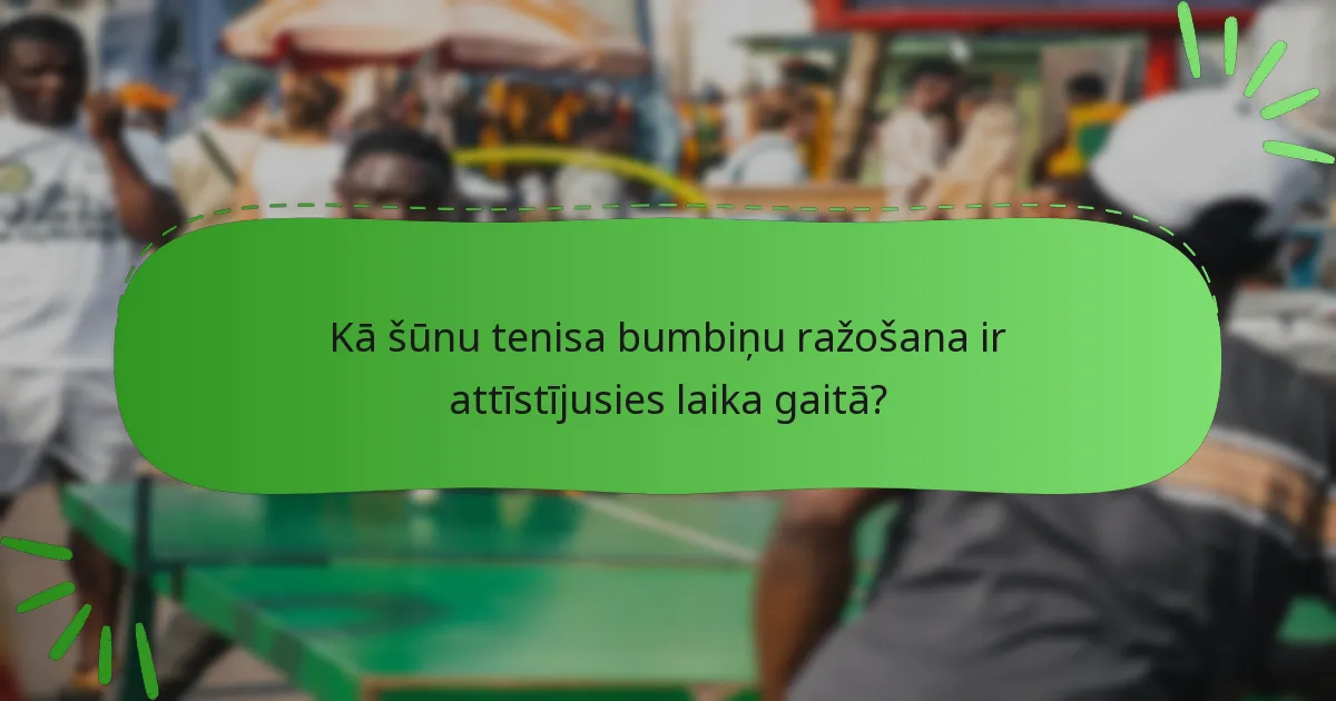 Kā šūnu tenisa bumbiņu ražošana ir attīstījusies laika gaitā?